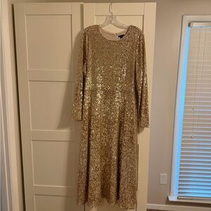 Ann Taylor Gold Sequin Dress
